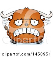 Clipart Graphic Of A Cartoon Scared Ox Character Mascot Royalty Free Vector Illustration