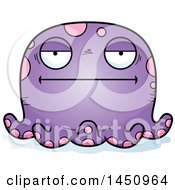 Clipart Graphic Of A Cartoon Bored Octopus Character Mascot Royalty Free Vector Illustration