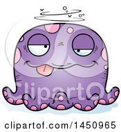 Clipart Graphic Of A Cartoon Drunk Octopus Character Mascot Royalty Free Vector Illustration