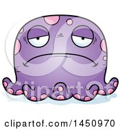 Clipart Graphic Of A Cartoon Sad Octopus Character Mascot Royalty Free Vector Illustration