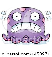 Clipart Graphic Of A Cartoon Scared Octopus Character Mascot Royalty Free Vector Illustration