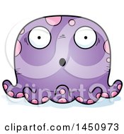 Clipart Graphic Of A Cartoon Surprised Octopus Character Mascot Royalty Free Vector Illustration