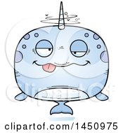 Clipart Graphic Of A Cartoon Drunk Narwhal Character Mascot Royalty Free Vector Illustration