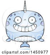 Poster, Art Print Of Cartoon Grinning Narwhal Character Mascot