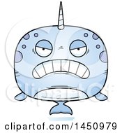 Clipart Graphic Of A Cartoon Mad Narwhal Character Mascot Royalty Free Vector Illustration