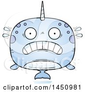 Clipart Graphic Of A Cartoon Scared Narwhal Character Mascot Royalty Free Vector Illustration