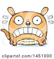 Clipart Graphic Of A Cartoon Scared Kangaroo Character Mascot Royalty Free Vector Illustration