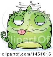 Clipart Graphic Of A Cartoon Drunk Lizard Character Mascot Royalty Free Vector Illustration