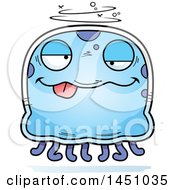 Clipart Graphic Of A Cartoon Drunk Jellyfish Character Mascot Royalty Free Vector Illustration