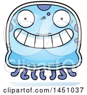 Poster, Art Print Of Cartoon Grinning Jellyfish Character Mascot