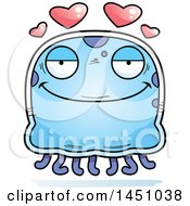 Clipart Graphic Of A Cartoon Loving Jellyfish Character Mascot Royalty Free Vector Illustration