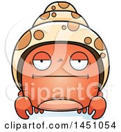 Cartoon Bored Hermit Crab Character Mascot