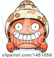 Cartoon Grinning Hermit Crab Character Mascot