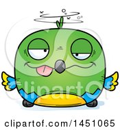 Clipart Graphic Of A Cartoon Drunk Parrot Bird Character Mascot Royalty Free Vector Illustration
