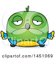Clipart Graphic Of A Cartoon Sad Parrot Bird Character Mascot Royalty Free Vector Illustration
