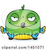 Clipart Graphic Of A Cartoon Sly Parrot Bird Character Mascot Royalty Free Vector Illustration