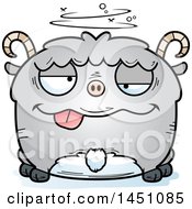 Clipart Graphic Of A Cartoon Drunk Goat Character Mascot Royalty Free Vector Illustration