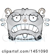 Clipart Graphic Of A Cartoon Scared Goat Character Mascot Royalty Free Vector Illustration