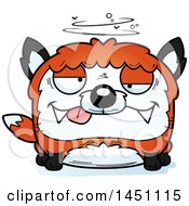 Clipart Graphic Of A Cartoon Drunk Fox Character Mascot Royalty Free Vector Illustration