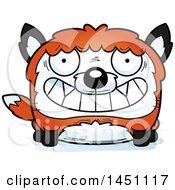 Clipart Graphic Of A Cartoon Grinning Fox Character Mascot Royalty Free Vector Illustration