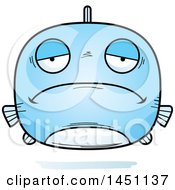 Clipart Graphic Of A Cartoon Sad Fish Character Mascot Royalty Free Vector Illustration