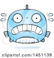 Clipart Graphic Of A Cartoon Scared Fish Character Mascot Royalty Free Vector Illustration