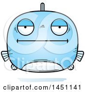 Clipart Graphic Of A Cartoon Bored Fish Character Mascot Royalty Free Vector Illustration