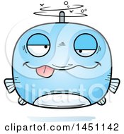Clipart Graphic Of A Cartoon Drunk Fish Character Mascot Royalty Free Vector Illustration