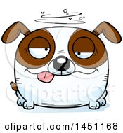 Cartoon Drunk Brown And White Dog Character Mascot