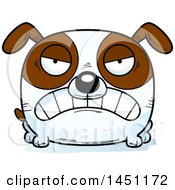 Cartoon Mad Brown And White Dog Character Mascot