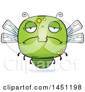 Clipart Graphic Of A Cartoon Sad Dragonfly Character Mascot Royalty Free Vector Illustration
