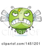 Clipart Graphic Of A Cartoon Mad Dragonfly Character Mascot Royalty Free Vector Illustration