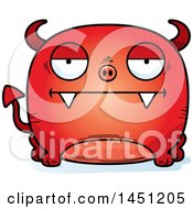 Clipart Graphic Of A Cartoon Bored Devil Character Mascot Royalty Free Vector Illustration