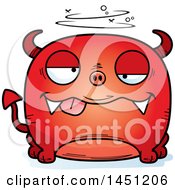 Clipart Graphic Of A Cartoon Drunk Devil Character Mascot Royalty Free Vector Illustration