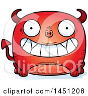 Clipart Graphic Of A Cartoon Grinning Devil Character Mascot Royalty Free Vector Illustration