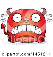 Clipart Graphic Of A Cartoon Scared Devil Character Mascot Royalty Free Vector Illustration