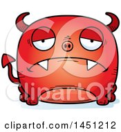 Clipart Graphic Of A Cartoon Sad Devil Character Mascot Royalty Free Vector Illustration