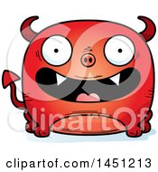 Clipart Graphic Of A Cartoon Happy Devil Character Mascot Royalty Free Vector Illustration