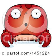 Clipart Graphic Of A Cartoon Surprised Crab Character Mascot Royalty Free Vector Illustration