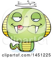 Clipart Graphic Of A Cartoon Drunk Cobra Snake Character Mascot Royalty Free Vector Illustration