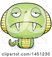 Clipart Graphic Of A Cartoon Sad Cobra Snake Character Mascot Royalty Free Vector Illustration
