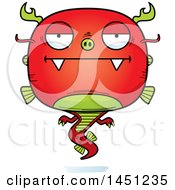 Clipart Graphic Of A Cartoon Bored Chinese Dragon Character Mascot Royalty Free Vector Illustration