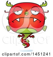 Clipart Graphic Of A Cartoon Sad Chinese Dragon Character Mascot Royalty Free Vector Illustration