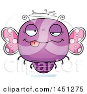 Clipart Graphic Of A Cartoon Drunk Butterfly Character Mascot Royalty Free Vector Illustration
