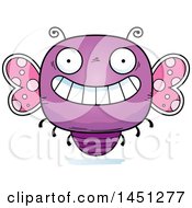 Clipart Graphic Of A Cartoon Grinning Butterfly Character Mascot Royalty Free Vector Illustration