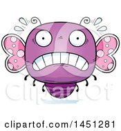 Clipart Graphic Of A Cartoon Scared Butterfly Character Mascot Royalty Free Vector Illustration