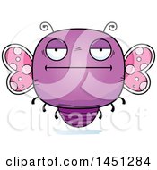 Clipart Graphic Of A Cartoon Bored Butterfly Character Mascot Royalty Free Vector Illustration