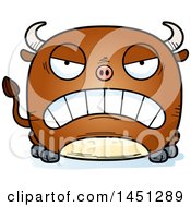 Clipart Graphic Of A Cartoon Mad Bull Character Mascot Royalty Free Vector Illustration