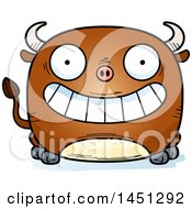 Clipart Graphic Of A Cartoon Grinning Bull Character Mascot Royalty Free Vector Illustration