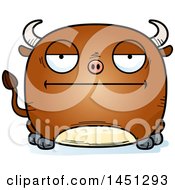 Clipart Graphic Of A Cartoon Bored Bull Character Mascot Royalty Free Vector Illustration